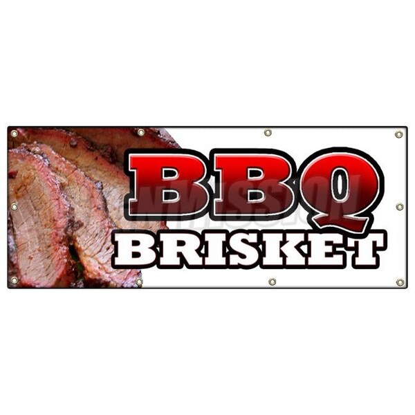 BBQ BRISKET BANNER SIGN slow cooked texas north carolina pork beef good